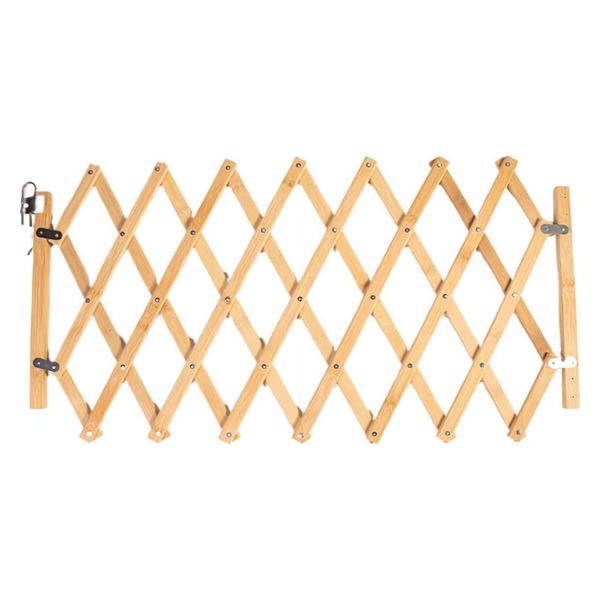 Folding Bamboo Pet Gate 25-100cm Diamond Structure for Small Dogs/Cats