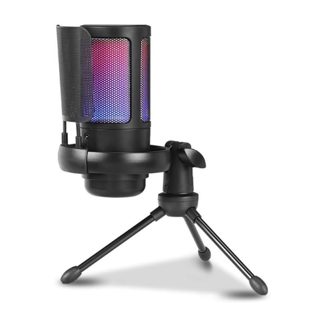 USB RGB Condenser Gaming Microphone with Tripod - Streaming & Recording Mic Image