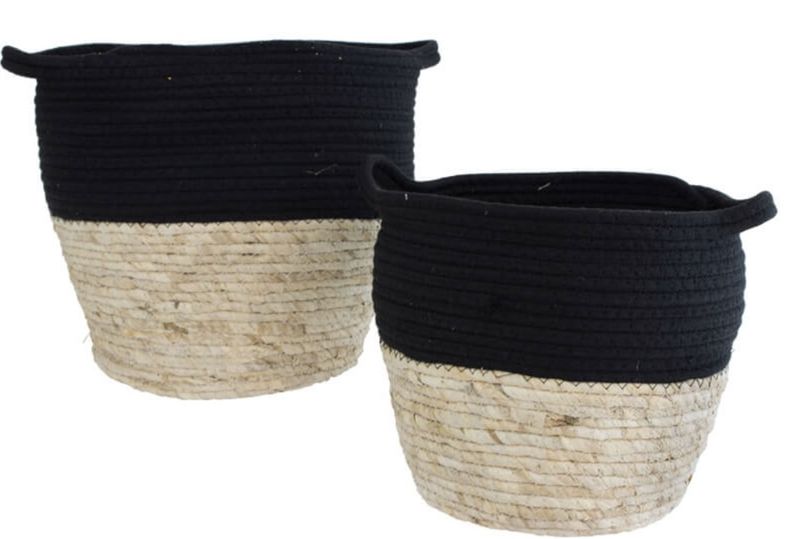 Basket in Black &amp; Beige