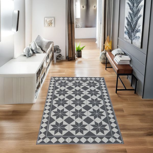 PVC Geometric Rectangular Rug - Modas Vinyl Rug SCO1AFM 140X200
