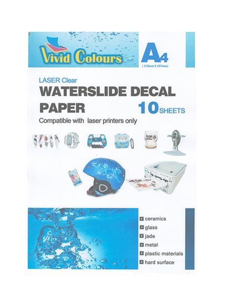 Printable Waterslide Transparent Decal Paper A4 ( 10 Sheets )-Laser Printer