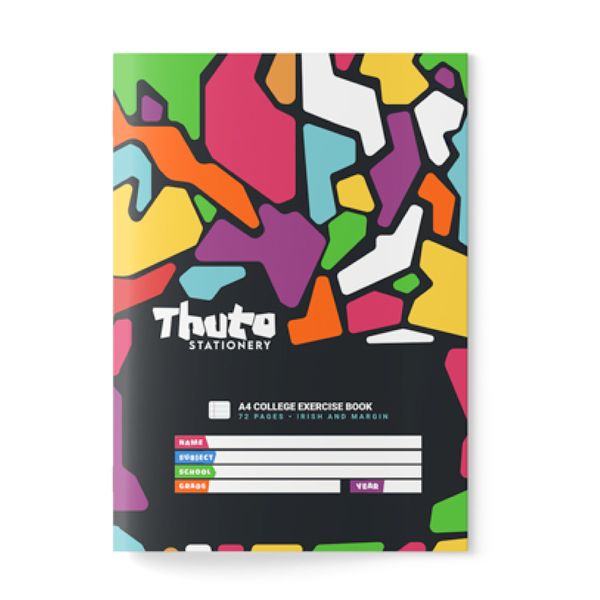 Thuto A4 72 Pages Irish &amp; Margin Exercise Book - Jazzy Edition