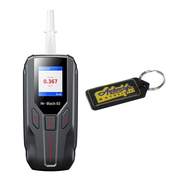 Alcohol Tester High-Accuracy Analyzer Breathalyzer - Fuel Sensor &amp; Keyring