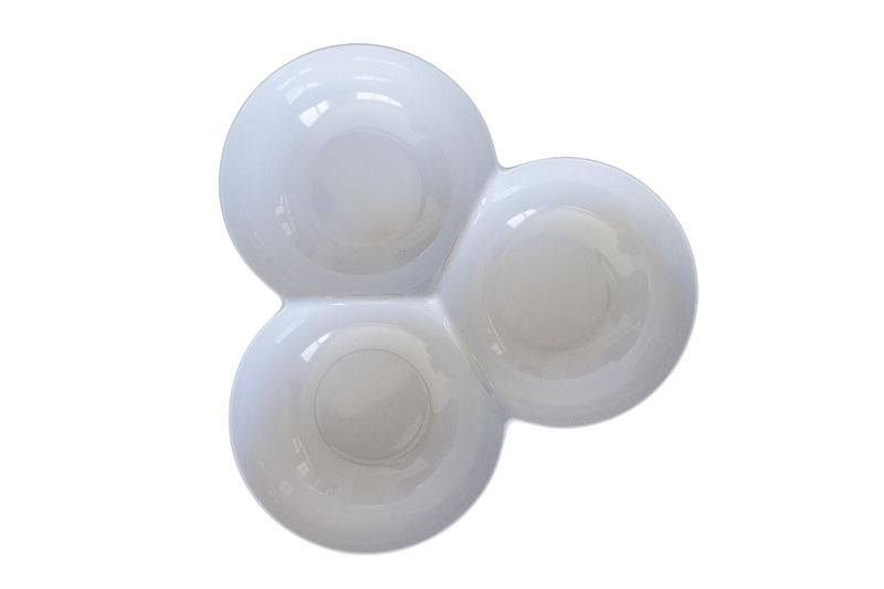 Home Classix Melamine White 3-Div Bowl - 31x31x7cm