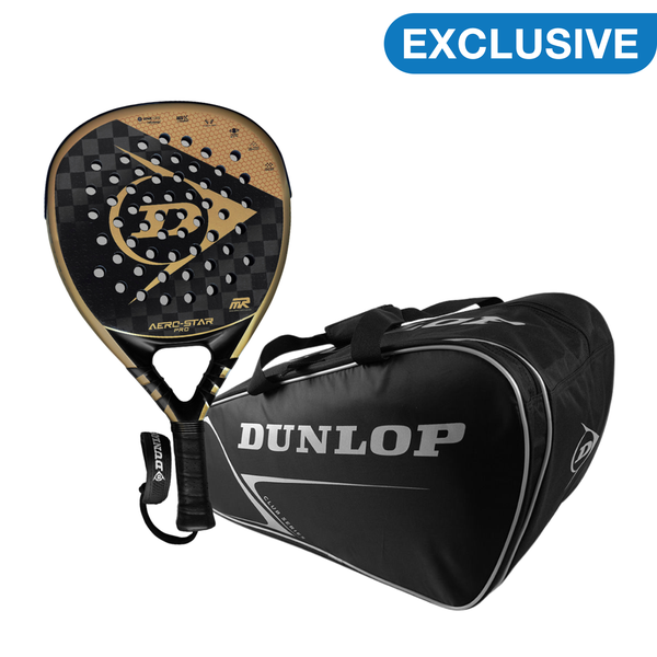Dunlop Aerostar Pro 16K Carbon Racket and Paletero Club Bag Combo