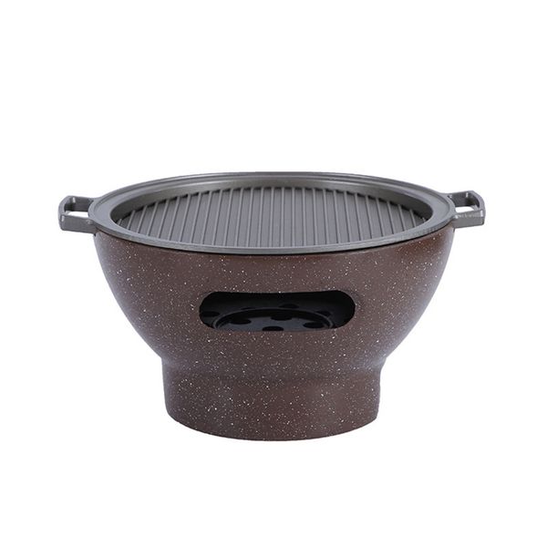 Chinese Charcoal Stove with Alcohol Burner and Grill Pan