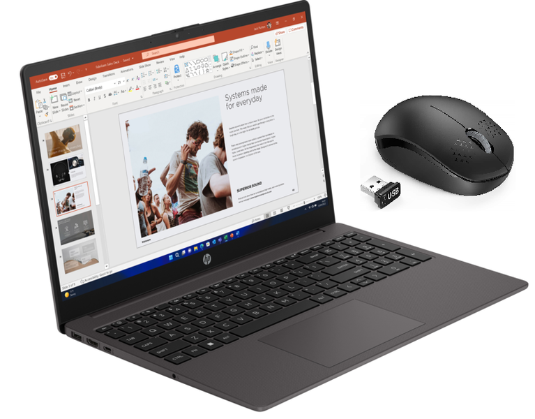 HP 250 G10 15.6' Intel N100 8GB 256GB SSD Laptop-SBR Mouse