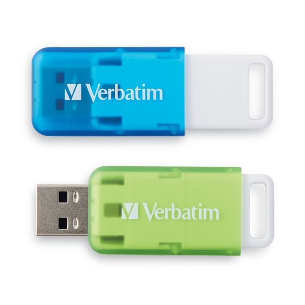 Verbatim 32GB SeaGlass USB 3.2 Gen 1 Flash Drive - 2pk - Blue, Green