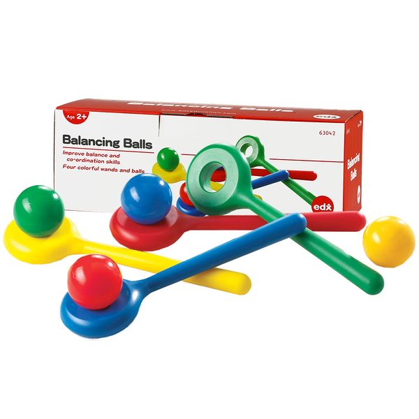 EDX Education Multi-Coloured Balancing Balls &amp; Spoons: Set of 4