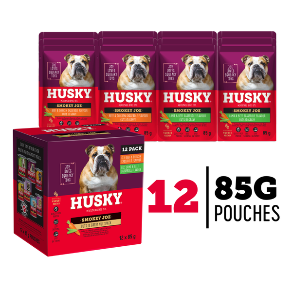 Husky Smokey Joe Cuts in Gravy (12 x 85g Multipack) - High-Protein