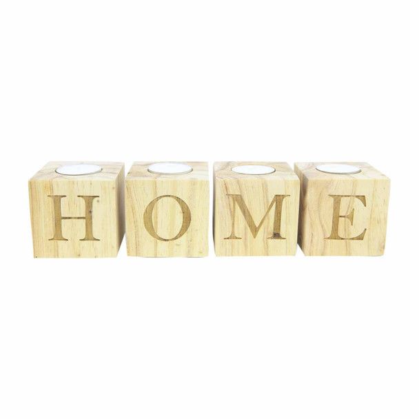 Wonder Towel Luxury Engraved Wooden Tealight Candle Holder Set Home