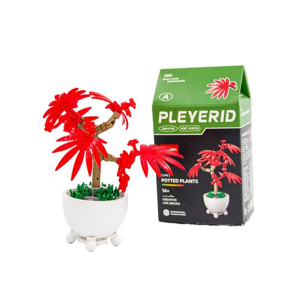 Sluban Building Set: Pleyerid - Potted Plants - Red Maple Leaf - 76 Piece