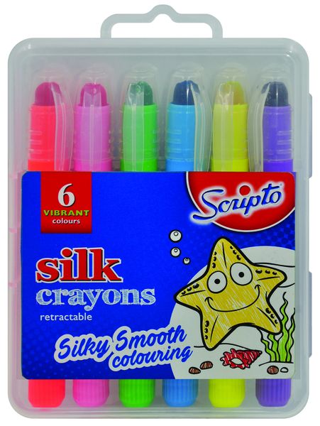 Scripto Silk Crayons 6's - Hangbox
