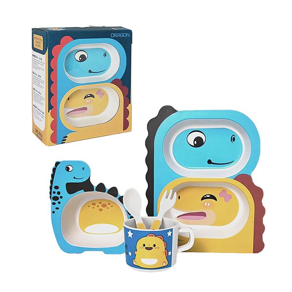 iKids 5 Piece Dinner Set -| Dinosaur
