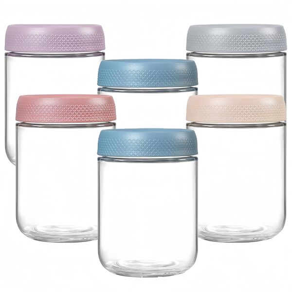 6-pack Oats Glass Jars Mason Containers Set Glass Food Storage Containers