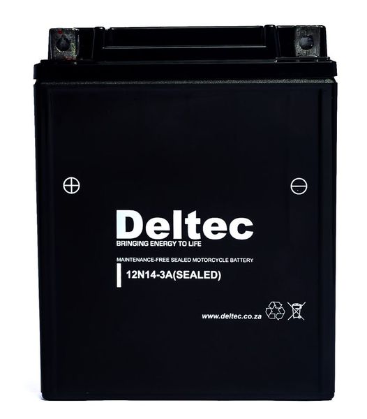 Motorcycle Battery - Deltec 14A/H:FB-12N14-3A