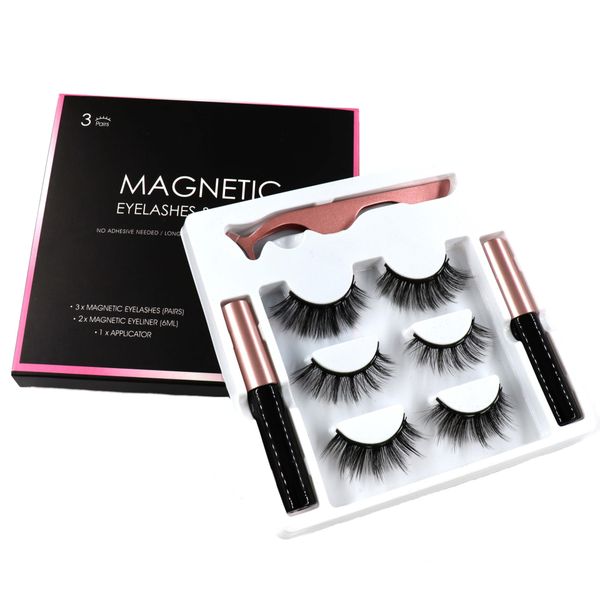 5D Magnetic Eyelashes 3 Sets &amp; 2 Eyeliners