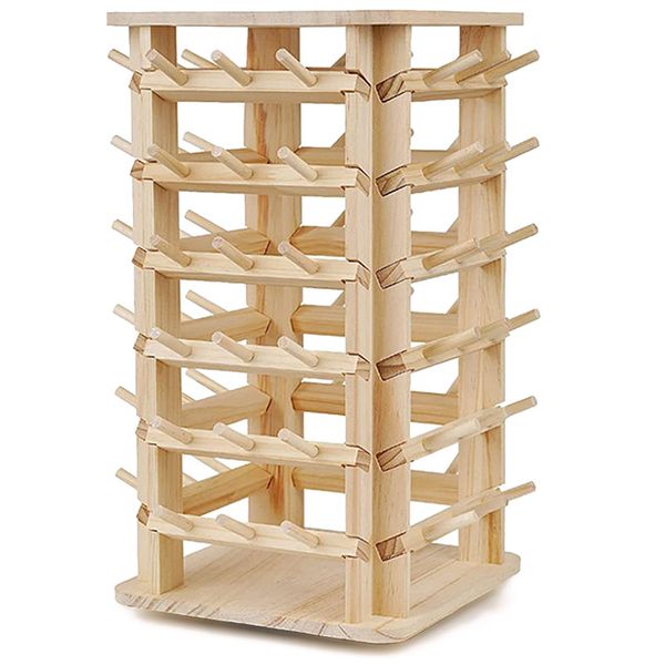 70 Spools Foldable Wooden Sewing Embroidery Thread Holder Rack Organizer