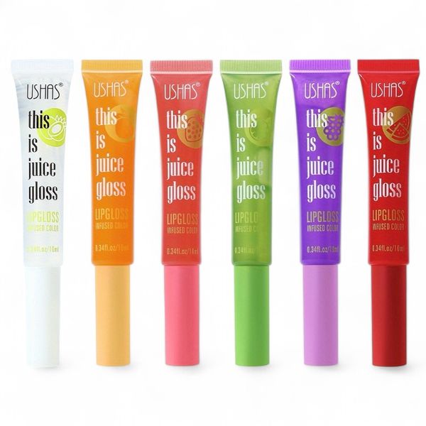 Set of 6 - Ushas Juicy Tinted Colour Plumping Moisturizing Lip Glosses