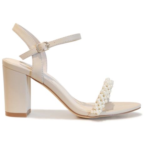 Linzi Ladies LULU Embellished Pearl Front Strap Block Heels Nude Shop Today. Get it Tomorrow takealot