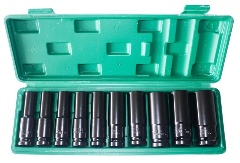 1/2 Inch Drive Deep Impact Socket Set 6-Point Drive Socket Sets CR-V Steel
