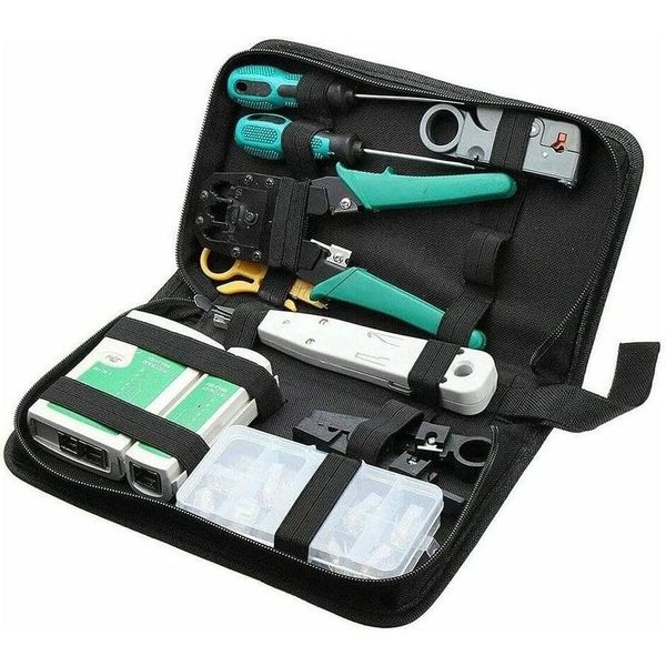 Tool Kit LAN Crimper Down Wire Stripper Cat5 6 RJ45 BAG PK