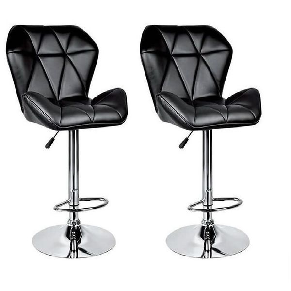 Diamond Padded Bar Kitchen Stool Chairs - Set of 2