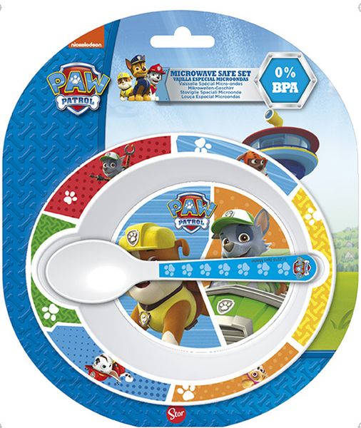 Paw Patrol Toddler 2Pcs Microwave-Safe Bowl &amp; Cutlery