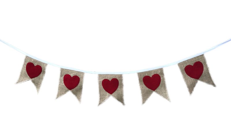 Bunting/Flag/Banner Red Hearts