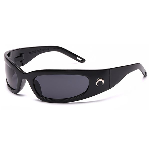 Futuristic Disco Hip-Hop Millennium Sunglasses - Black
