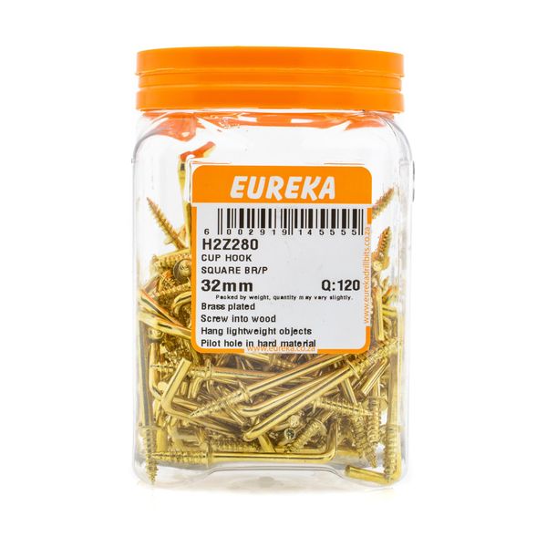 EUREKA Cup Hook Square Brass Plated 32mm Q:120 H2Z280