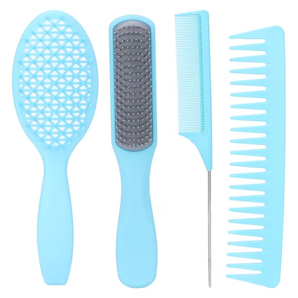 4 piece Professional Hair Comb Set Detangling Brush Styling Tail Wide Tooth
