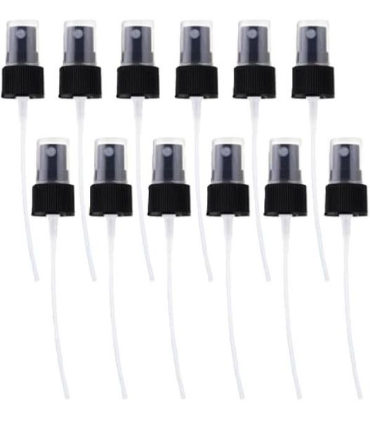 12 x Amber Bottle Mist Spray Black Closures