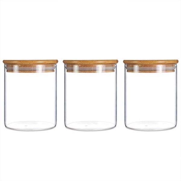 Glass Bamboo Jar 3 pack