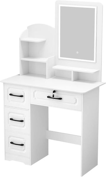 MoDERN Makeup Vanity Desk with Mirror and Light
