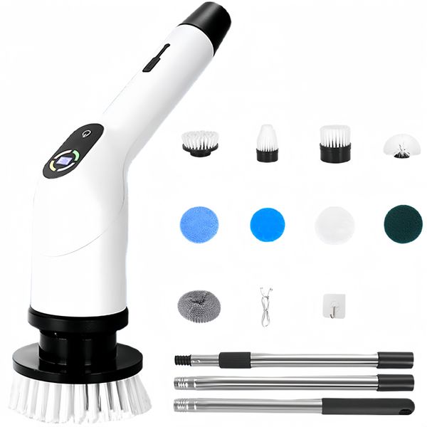 Electric Spin Household Cordless Cleaning Brush Kit - 15 Pieces