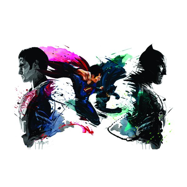 Superman and Batman Abstract - A1 Poster