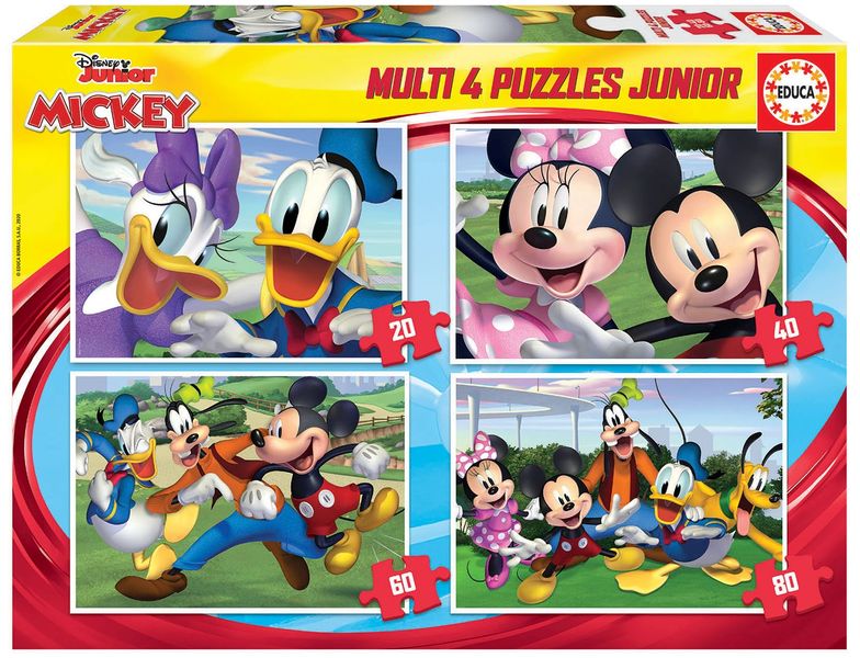 Educa Multi 4 Puzzles Junior - Micky &amp; Friends (20,40,60,80 Piece)