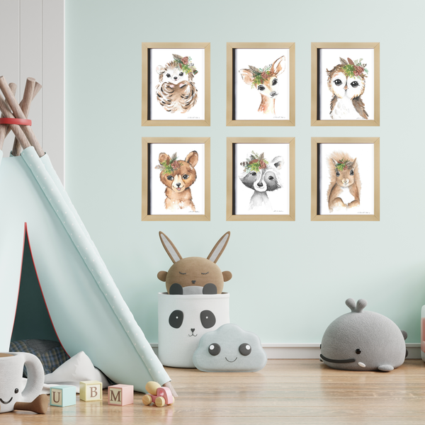 Nursery Wall Art - Woodland Animal Set
