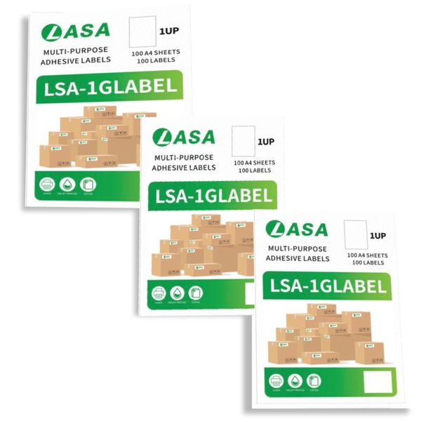 Glossy 1 Up Label A4 Adhesive image