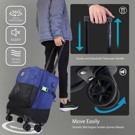 School Backpack with 4 Spinner Wheels and Cooler Compartment Travel Bag Daily Sale Shop