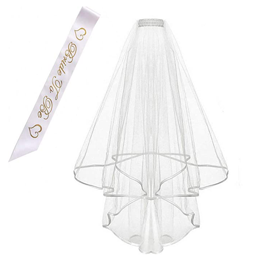 Simple Tulle Short White Veil Bachelorette Party With Comb | Shop Today ...