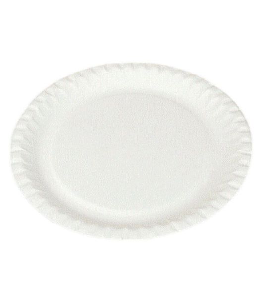 Disposable White Paper Round 1 Pack Dinner Plate - Pack of 50