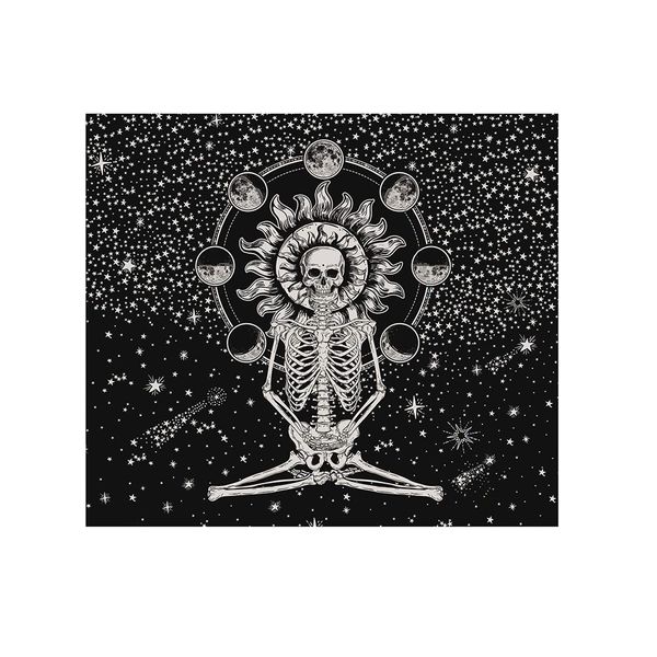 Skull Tapestry Hanginng Tapestry Starry Sky Meditation Skeleton Tapestry
