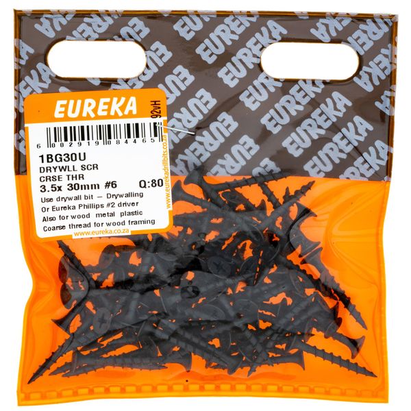 EUREKA Drywall Screw Coarse Thread 3.5 x 30mm #6 Q:80 1BG30U