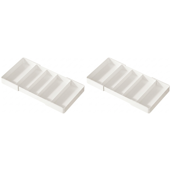 2 Pack - Expandable Medium Cutlery Organizer - White
