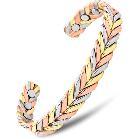 Women's Copper Bracelet Braided Style Design Image
