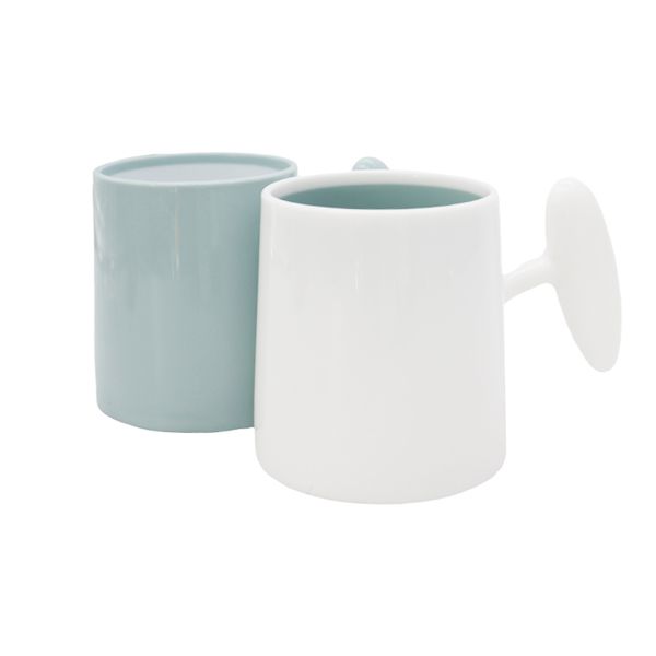 Plastic Coffee / Tea Cup Set With Creative Handle Set of 2 Cups