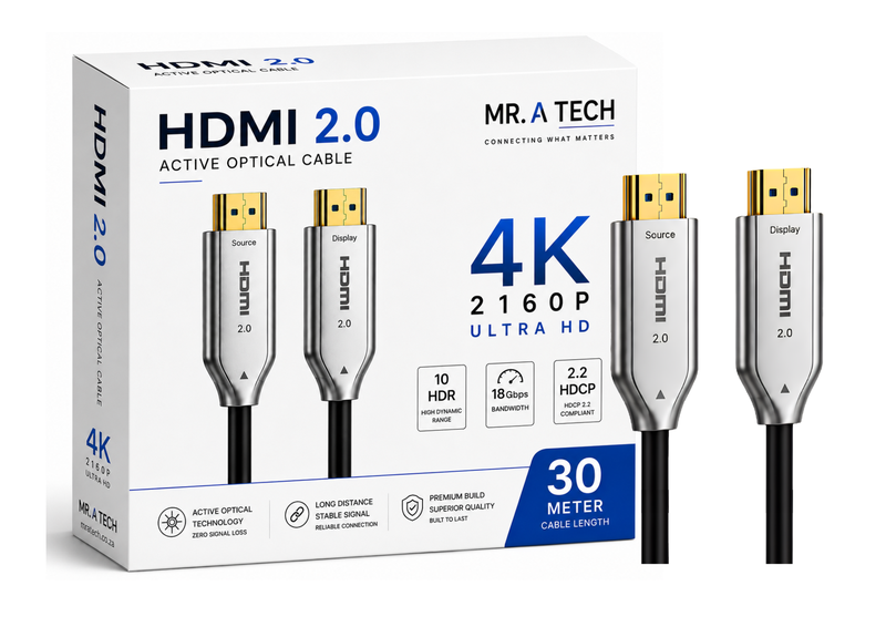 4K HDMI 2.0 Active Optical Fiber Cable - 30 Meter - 4K@60Hz - 18Gbps