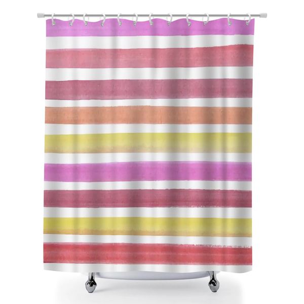 180x180cm Retro Tie Dye Polyester Curtain with Hooks for Bathroom Decor
